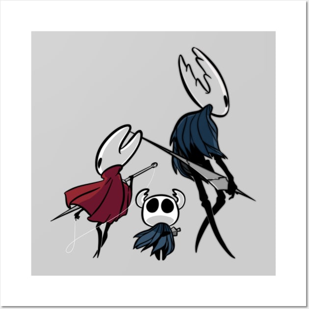 The hollow knight, hornet, and the knight (ver. 2) Wall Art by Quimser